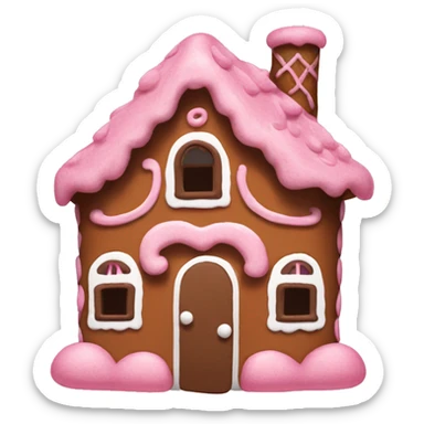 pink and brown gingerbread house sticker
