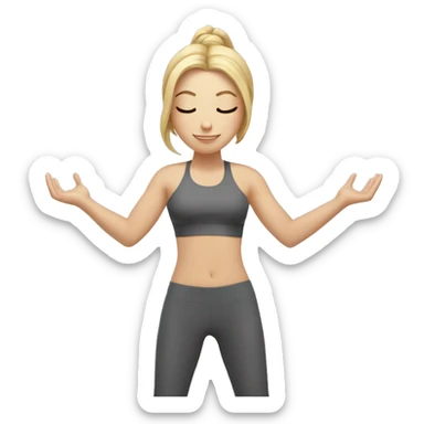 yoga pose hands together white girl sticker