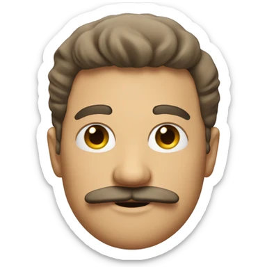 man with a mustache and a bang sticker