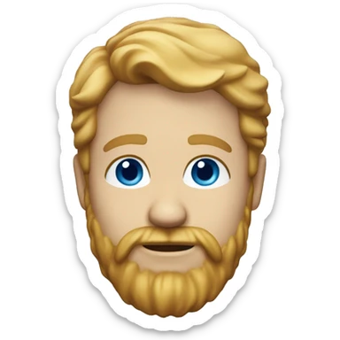 3d face white male 40 years old, blonde hair, strawberry blond beard, blue eyes sticker