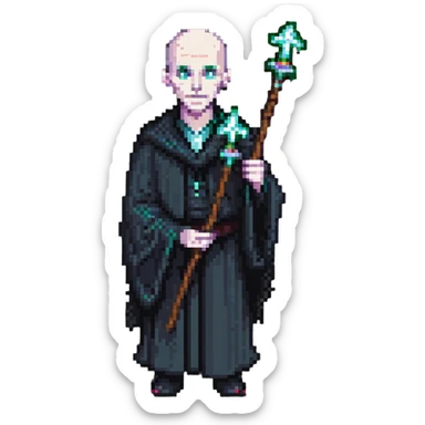 Lord Voldemort with pale face and wand sticker