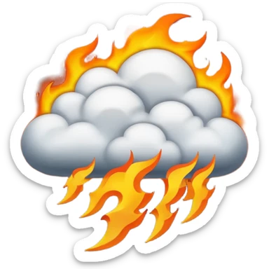 thunder cloud fire sticker