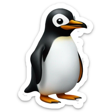 Penguin painting on a canvas sticker