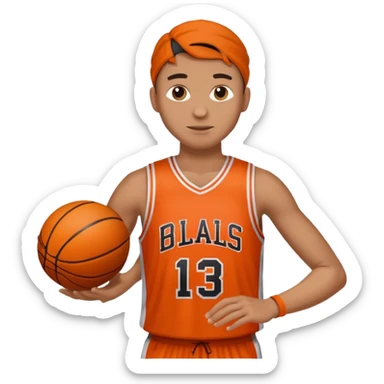 Giocatore basket con il pallone sticker