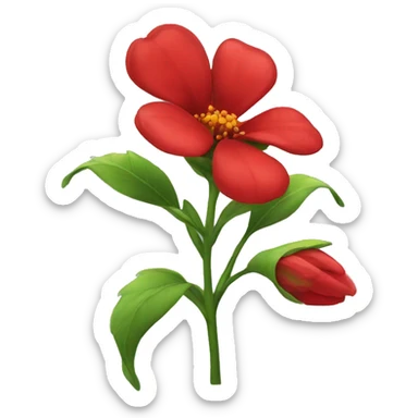 Red flower sticker