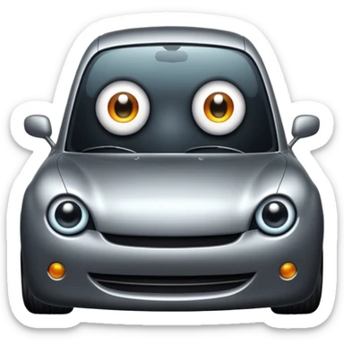 Car with eyes instead of the windshield sticker