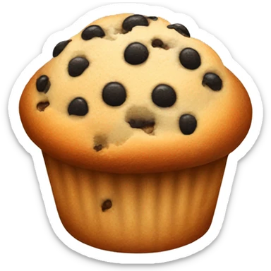 Muffin with small black dots on top sticker