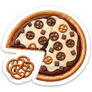 pizza slice, cookie, pretzel, chips, chocolate sticker