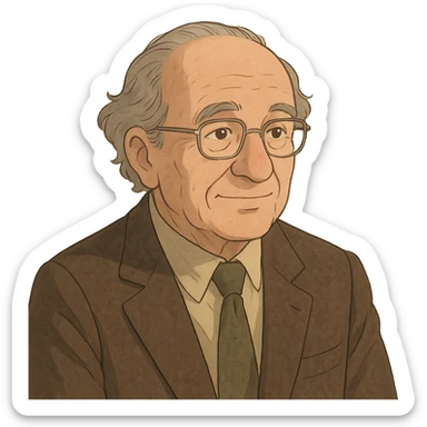 ghibli style portrait of Hans Jonas, German philosopher, neutral background sticker