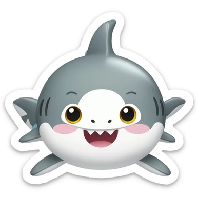 cute kawaii baby shark sticker