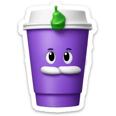 luigi drinking a purple drink out of a styrofoam cup sticker