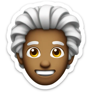 Smirk emoji with radio rebel hair pull sticker