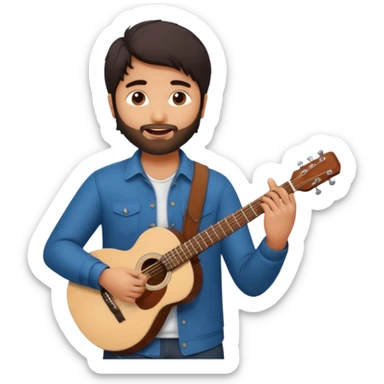Arijit singh singing gitar hand song play emoji with and black sticker