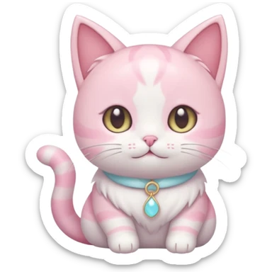 Shiny Blushing Cute Kawaii Beautiful Pastel Shota Anime Cat Trending Style Cottagecore Pastelcore  sticker
