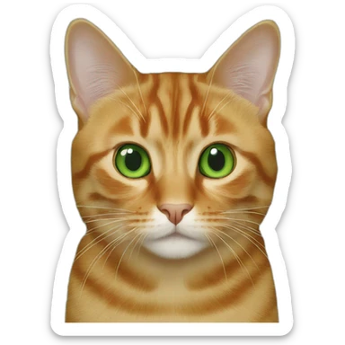 Ginger-and-brkwntortoise-cat-green-eyes sticker