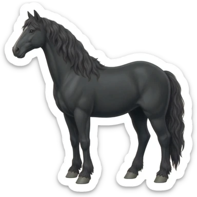 wild black horse sticker