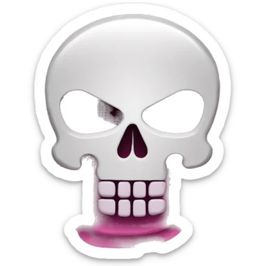 skull punisher icon stamp pink color pill sticker