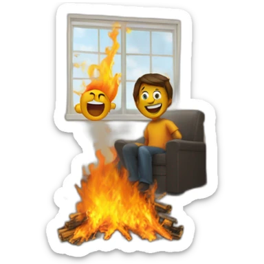 man inside burning house saying "this is fine!" sticker