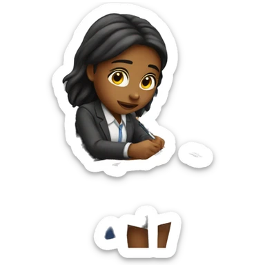 girl taking economics exam sticker