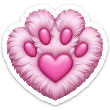 Paw heart sticker