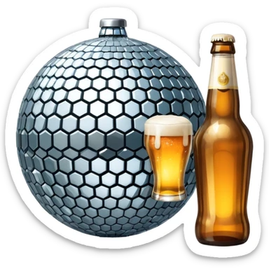 bola de discoteca bebiendo cerveza sticker