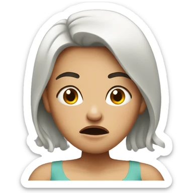 Pregnant lady with anger face sticker