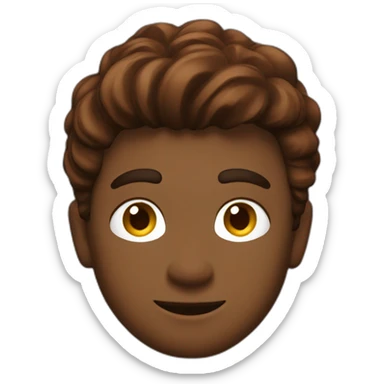 Young man behind a laptop hair chestnut color In the baloclave sticker