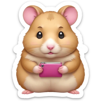 cartoon-style hamster melancholy expression poor with empty pockets sticker