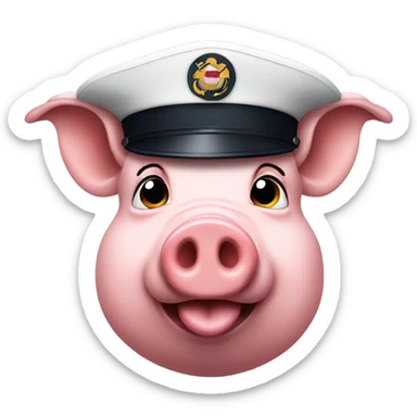 A pig with a marine Corp hat  sticker