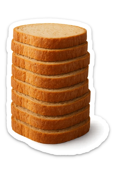 TORRETTA DI FETTINE DI PANE,  iperrealistico 4k sticker