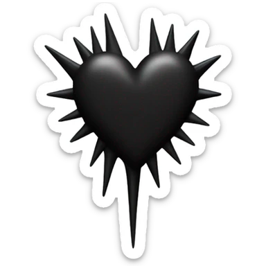 Black heart with spikes sticker
