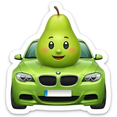 pear in a bmw sticker
