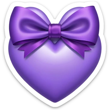 Cute violet heart with dark purple bow on it sticker