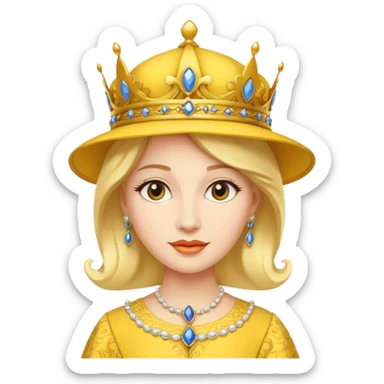 royal queen with yellow hat sticker