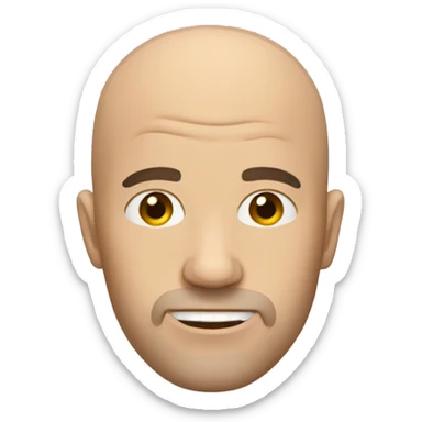 broke bald person sticker