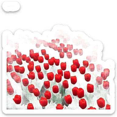 background composed of red tulips sticker