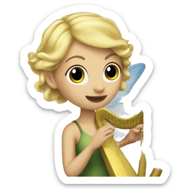 The blonde fairy playing the harp sticker