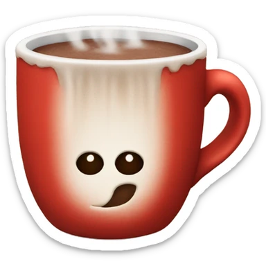 Red mug full of hot cocoa sticker