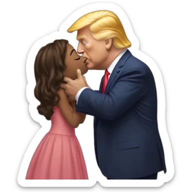 trump kissing his daughter, positivity, inclusiveness sticker