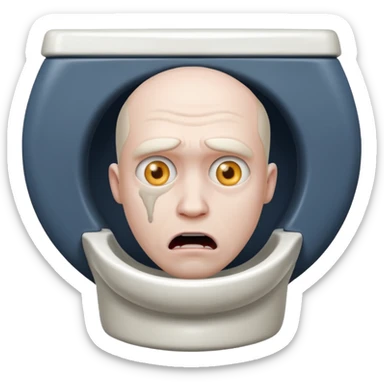 Evil toilet with man inside sticker