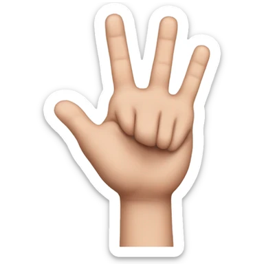 hand with 3 fingers up(thumb, index and pinky) and 2 fingers down(middle, ring) sticker