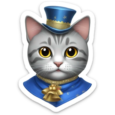 British cat in a New Year's costume. sticker