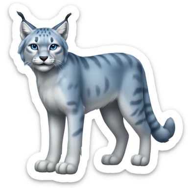 A blue lynx full body and short tail sticker