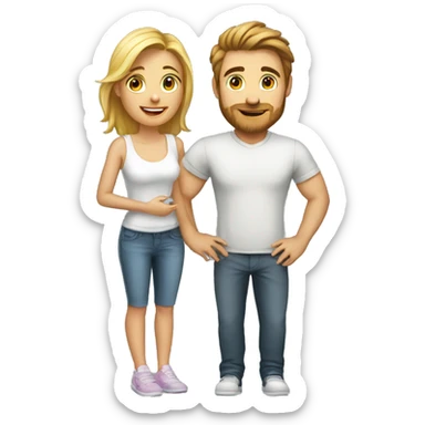 My girlfriend standing beside me and me proposing ger sticker