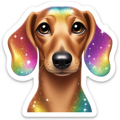 Lisa frank glitter dachshund  sticker