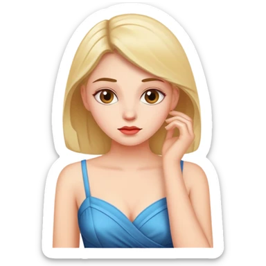 Женщина думает о платье sticker