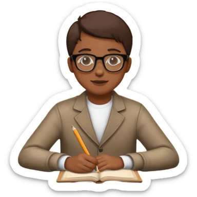 small private educational institute with table, one student sticker