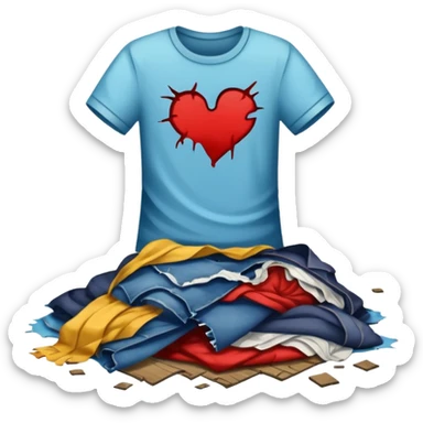 bad dirty, ripped clothes on the floor sticker