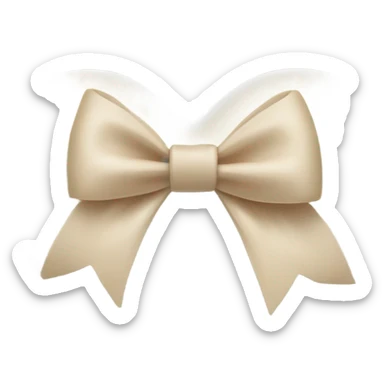 white heart with beige bow sticker