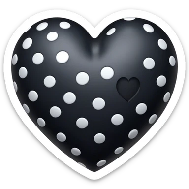 Spotty black heart sticker